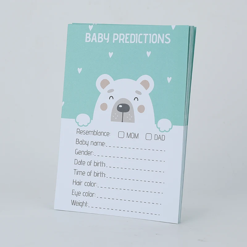 Tarjeta de juego de Baby Shower con animales lindos